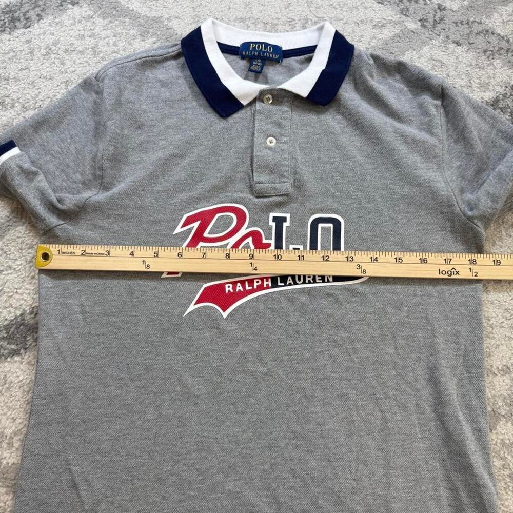 Polo ralph lauren polo grey red blue size youth large (14-16) - Picture 4 of 5